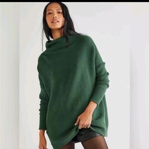 Free people ottoman sweater Oversized comfy Slouchy Casual forest green Sz S